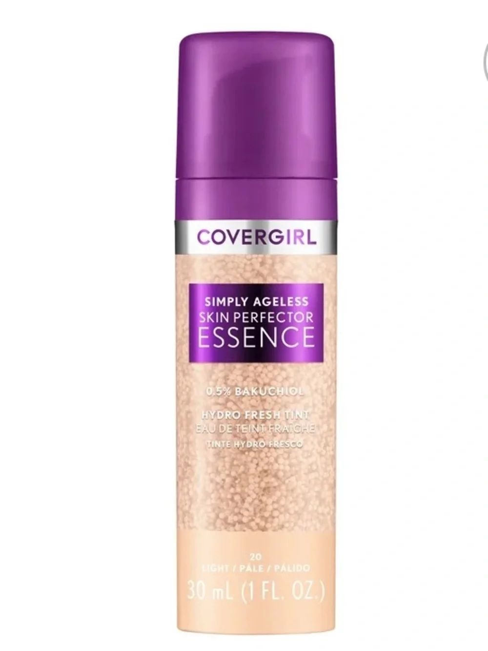 COVERGIRL Simply Ageless Skin Perfector Essence — Purple Cap, 20-Light Shade NWT
